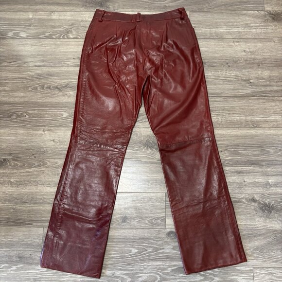 VTG Recto Verso Red 100% Leather Pants Womens 10 Y2K Biker Rock Glam Retro Party - Picture 14 of 16